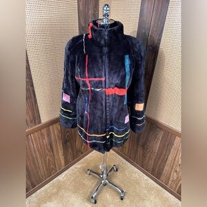 ZUKI DESIGNER NEIMAN MARCUS DYED INTARSIA SHEARED BEAVER FUR COAT JACKET MEDIUM